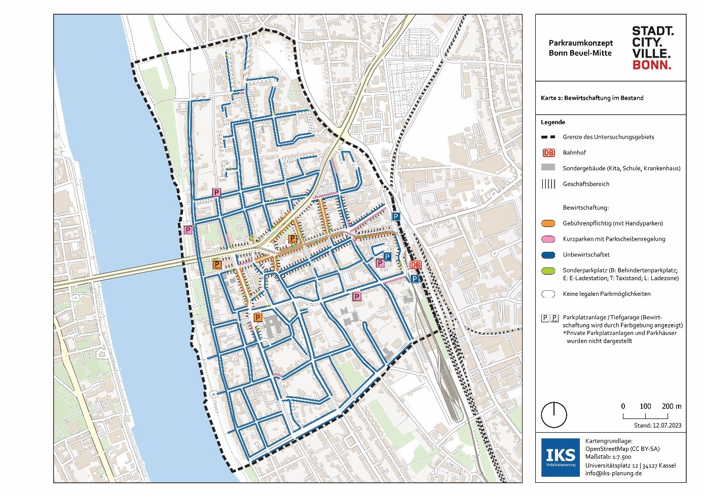 Lageplan des Stadtteils Bonn Beuel 