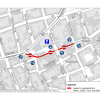 Der Plan zeigt die Verkehrsführung auf der Friedrich-Breuer-Straße während der Testphase.